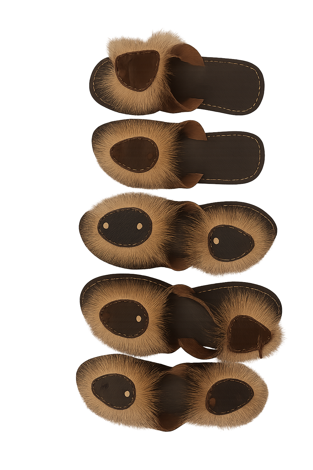 African Handcrafted Leather Sandals with Natural Fur – Premium Traditional Design